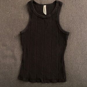 Anthropologie Black Ribbed Tank Top